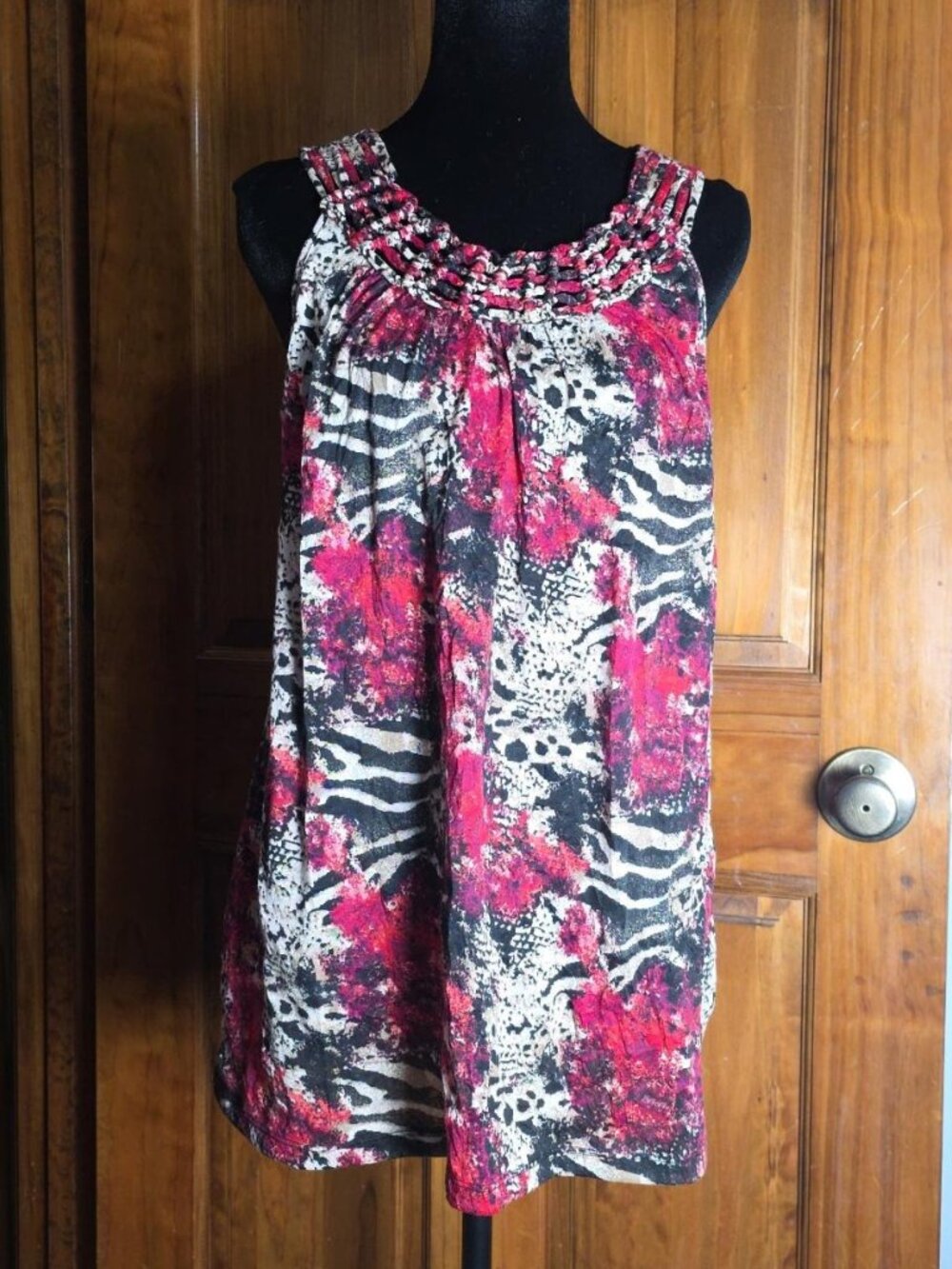 Cute, Colorful Sleeveless Top, Abstract Print, Boho, Size: L, Brand: White Stag